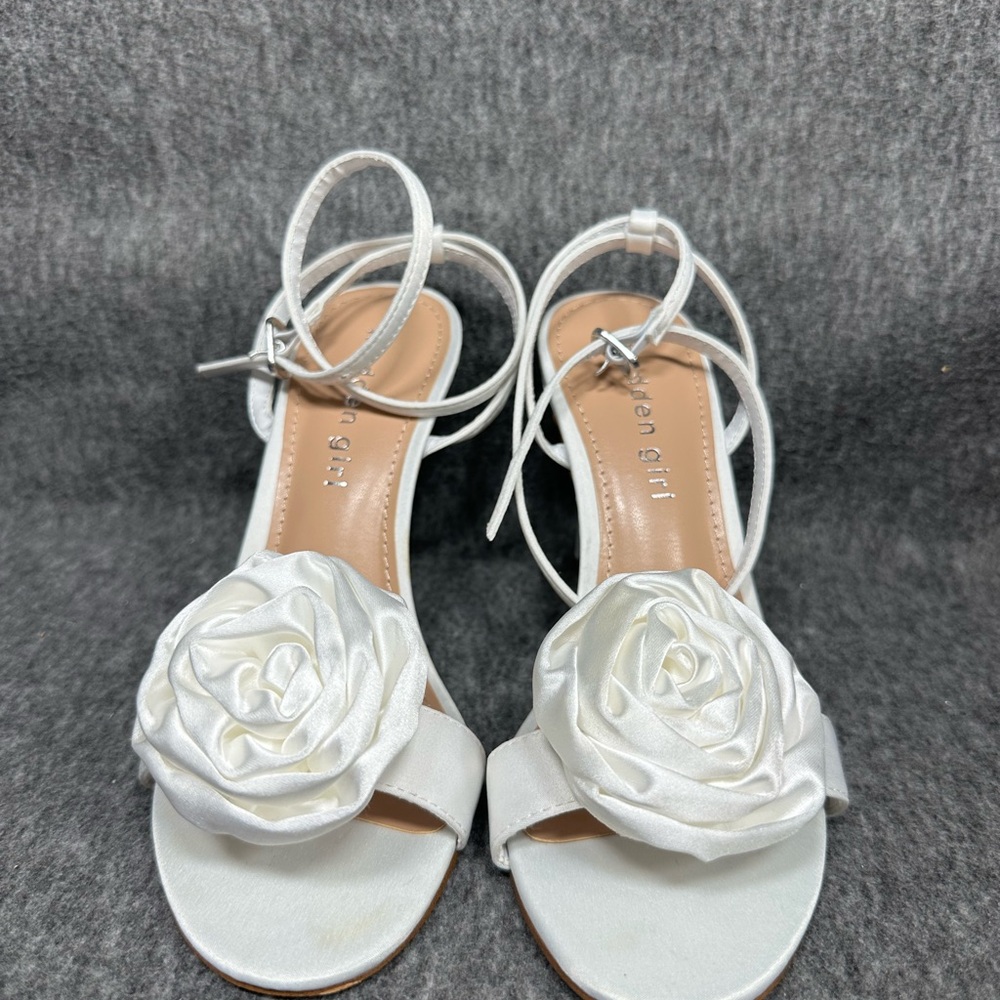 Madden Girl Elegant White Sandals with Floral Accent